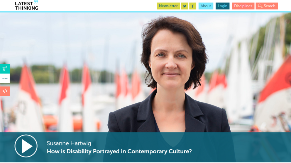 [Translate to Englisch:] Internetseite von Latest Thinking - Vortrag "How is Disability Portrayed in Contemporary Culture"