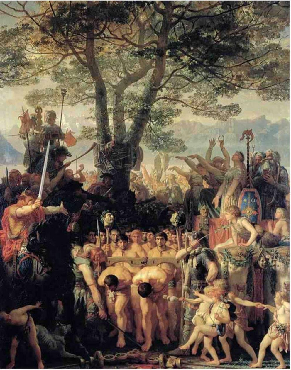 Der Triumph des Helvetiers Divico über die Römer, Charles Gleyre, Ölgemälde 1858 Der Triumph des Helvetiers Divico über die Römer, Charles Gleyre, Ölgemälde 1858