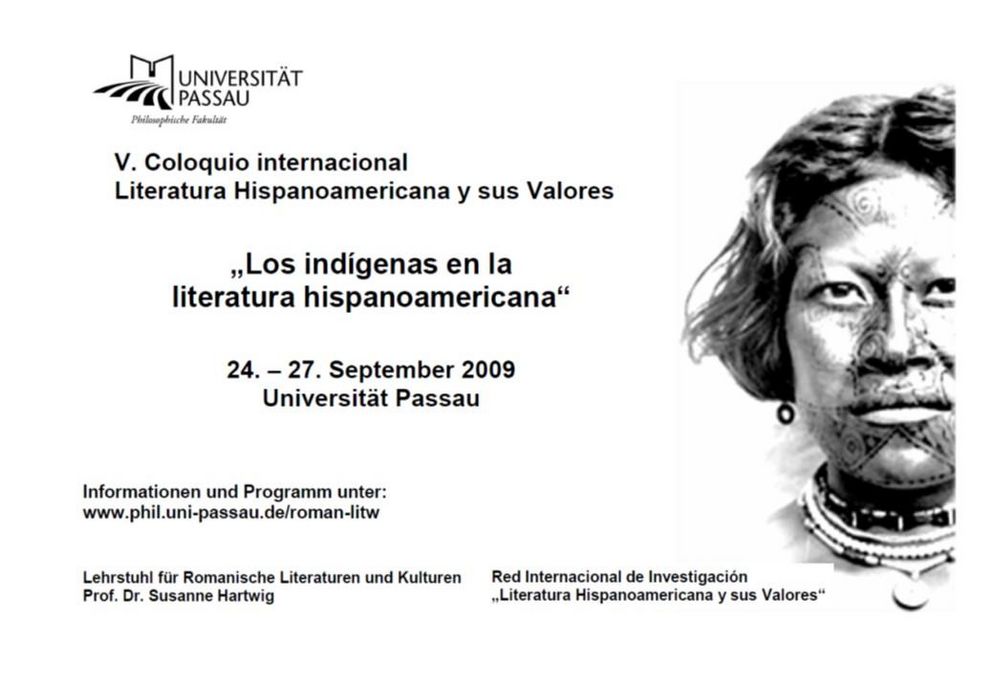 Plakat zum Kongress "Los indigenas en la literatura hispanoamericana"