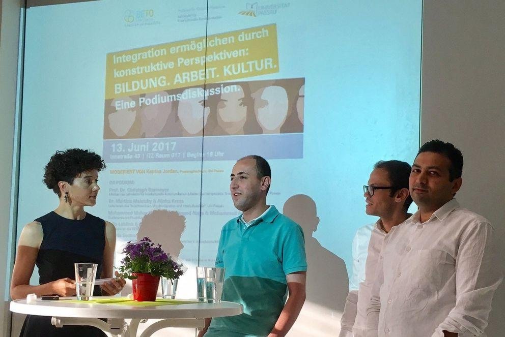Öffentliche Podiumsdiskussion zum Thema „Integration ermöglichen durch konstruktive Perspektiven: Bildung. Arbeit. Kultur.“