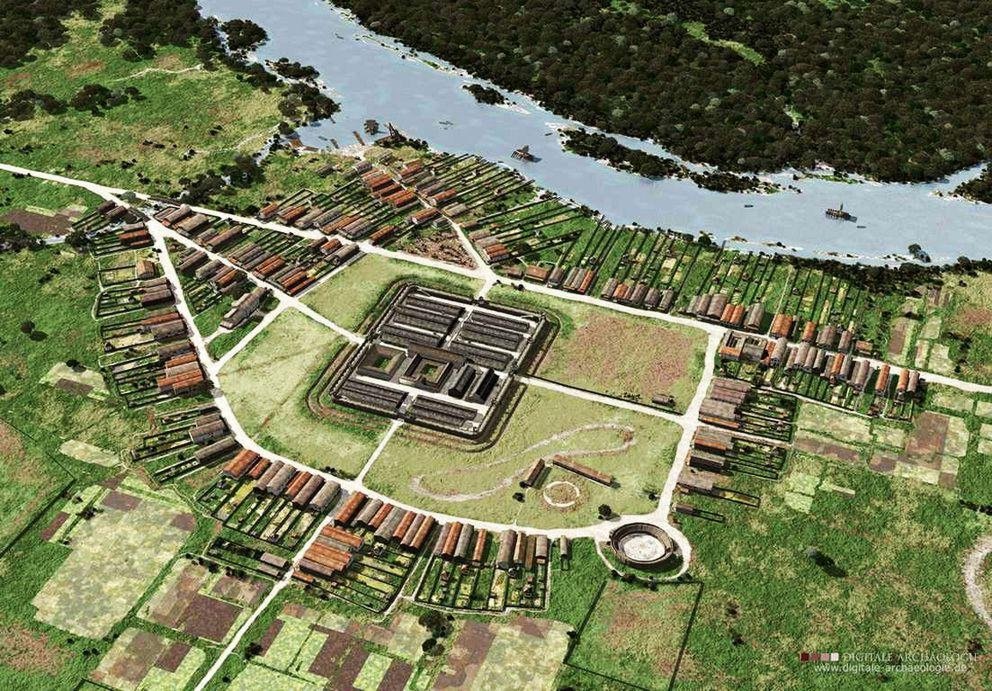 3D-Rekonstruktion Künzing, Kastell, Vicus, Hafen 3D-Rekonstruktion Künzing, Kastell, Vicus, Hafen