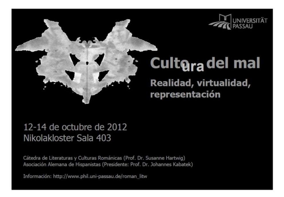 Plakat zum Kongress "Culto del mal - cultura del mal"