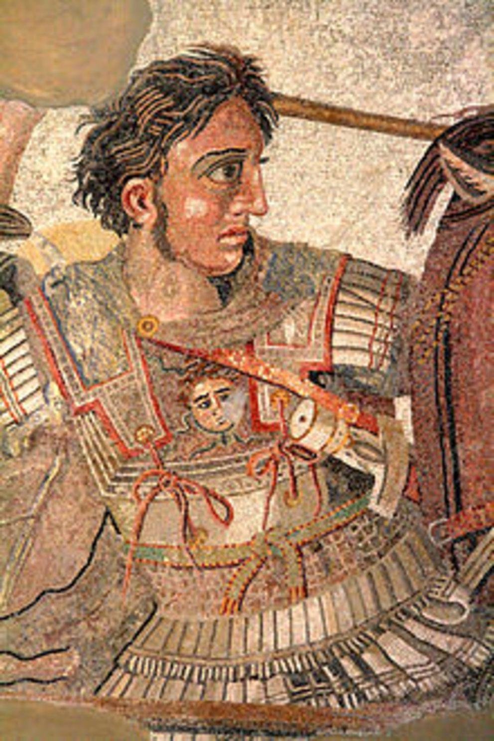Alexander der Große, Ausschnitt aus dem Alexanderschlacht-Mosaik Alexander der Große, Ausschnitt aus dem Alexanderschlacht-Mosaik