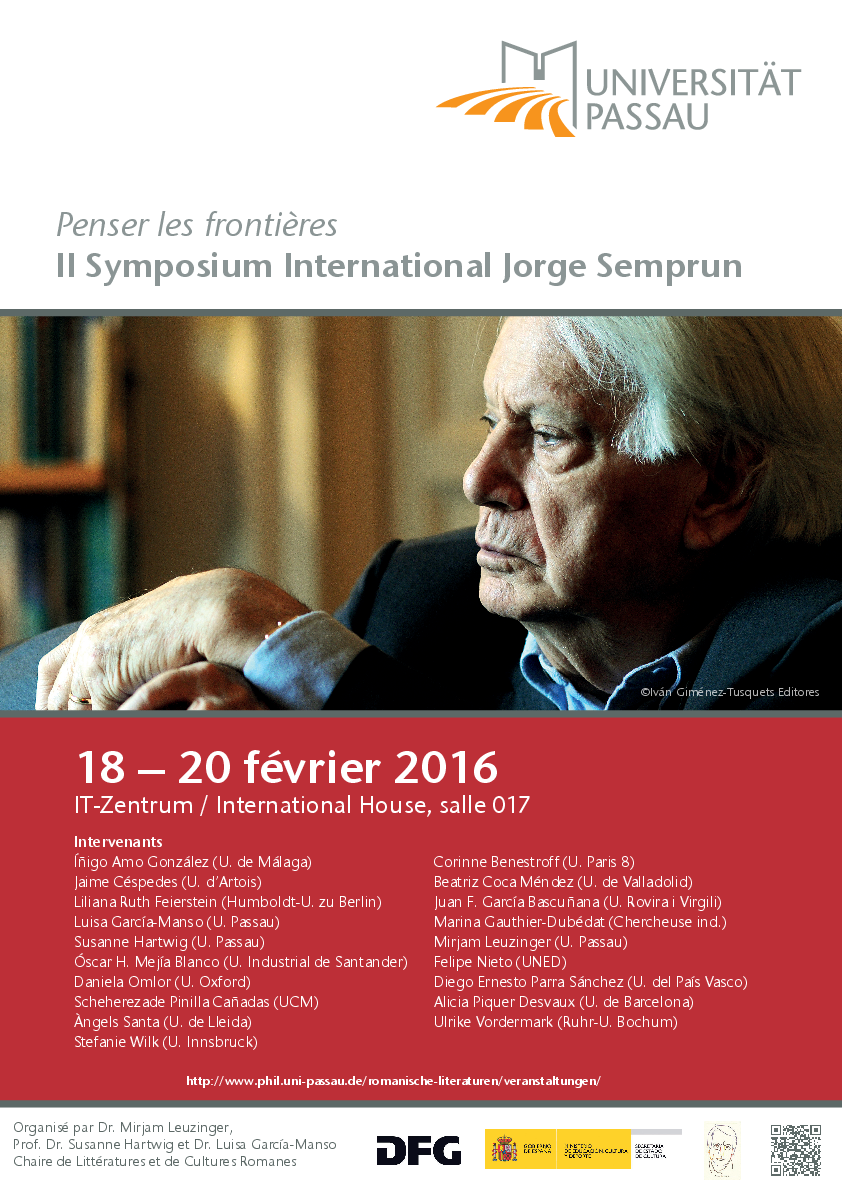 Plakat zum II. internationalen Symposium Jorge Semprún Plakat zum II. internationalen Symposium Jorge Semprún