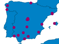 [Translate to Englisch:] Landkarte: Partneruniversitäten in Spanien