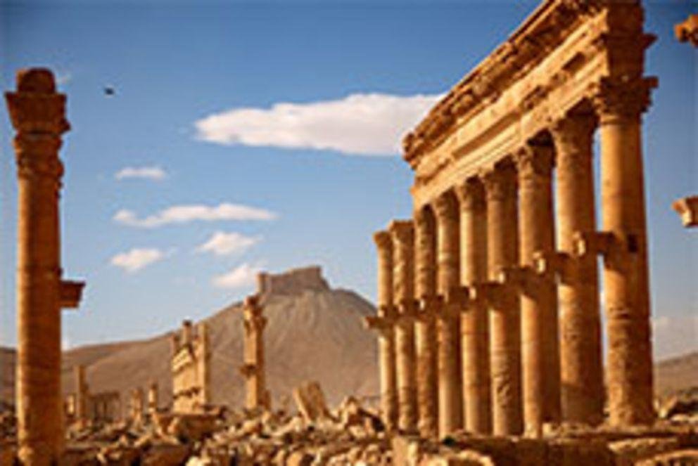 Blick über die Ruinenstätte von Palmyra in Syrien Blick über die Ruinenstätte von Palmyra in Syrien