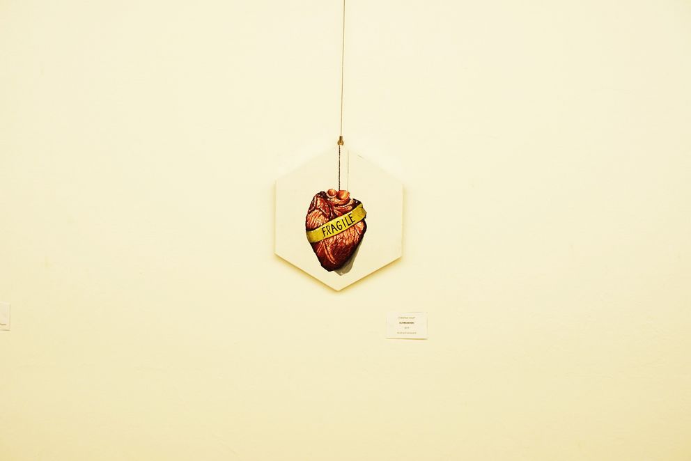 Schweineherz, 2019, Acryl auf Leinwand. Foto: Christina Haupt