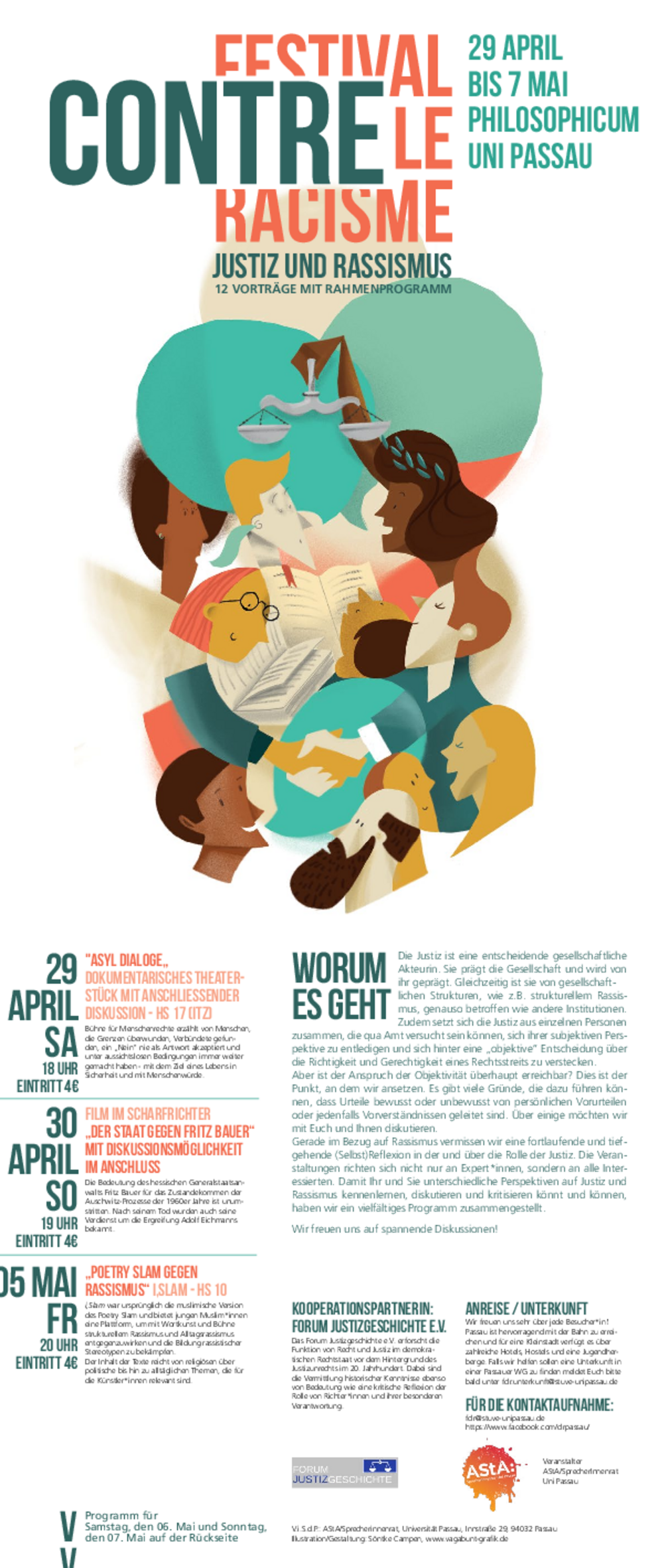 Flyer des 'festival contre le racisme'