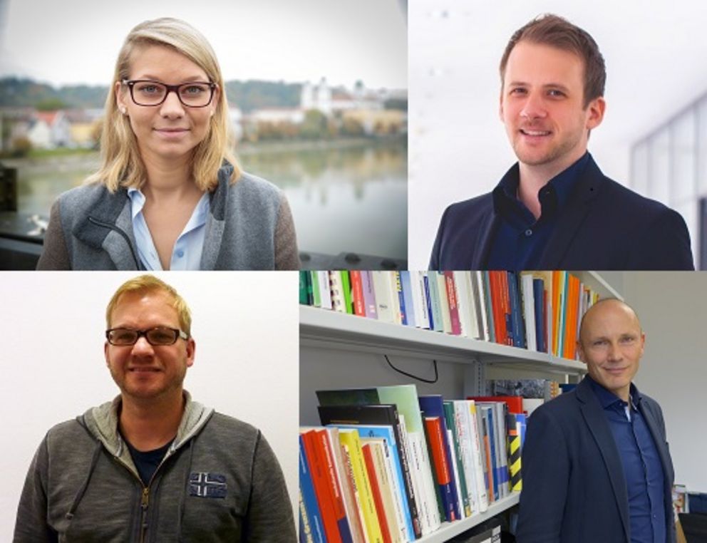 Portraitaufnahmen von Lea Raabe, Benjamin Heurich, Christian Aldenhoff und Dr. Jörg Scheffer